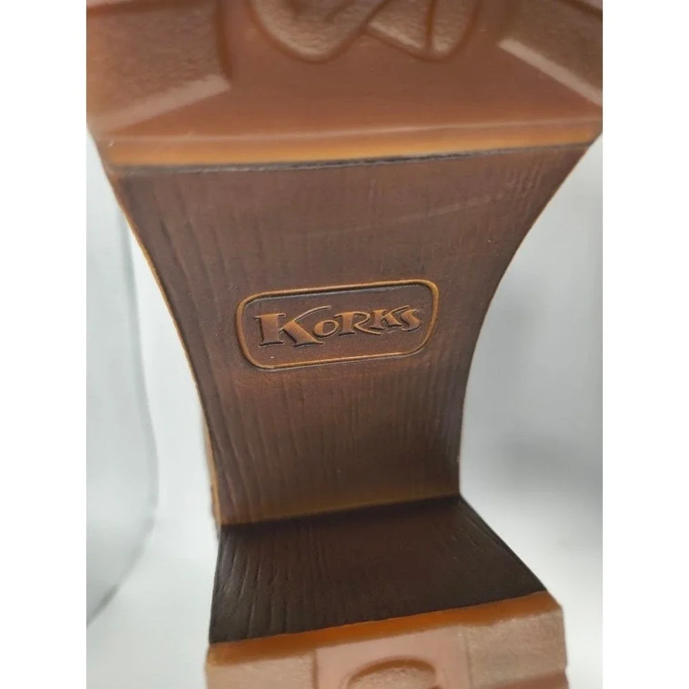 Korks Platform Loafers Womens 10M Brown Block Heel Penny Retro 90s Chunky‎ Shoes